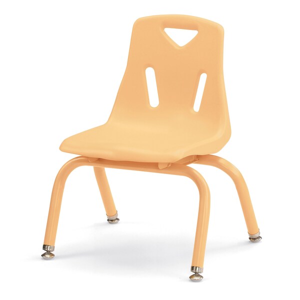 Berries Stacking Chairs with Powder-Coated Legs, 10 in. Ht, Set of 6, Camel